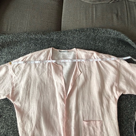 Linen Pastel Pink Lightweight Breathable Blazer Plus Size 4X - Picture 8 of 10